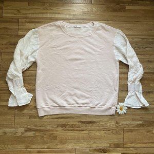 Stateside Puff Sleeve‎ Peach Pullover Size L
